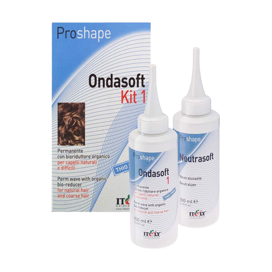 Набір для завивки натурального та жорсткого волосся Itely Hairfashion Proshape Ondasoft Kit 1 (крок 1:Ondasoft, 100 мл + крок 2: Neutrasoft, 100 мл)